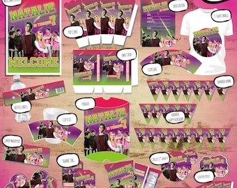 Zombies 2, Zombies Birthday 20 Digital Items, Zombies Party, Zombies Decorations, Zombies Party Supply, Zed, Addison, Zombies Digital