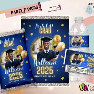 Senior Graduation 2025 Party Favors Pack, Class of 2025 Graduation Bundle