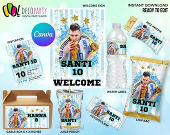 Messi Party Favors Editable Pack