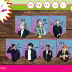 BTS printable banner for party decoration. bts  party set kpop, ready to print
