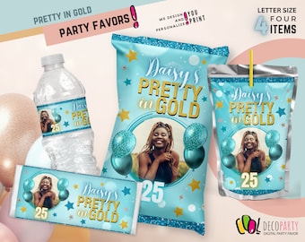 Luxuriöse, individuelle Partygeschenke zum 16. Geburtstag, hübsch in Gold und Smaragd, Partydekoration für Erwachsene, Abschlussball und Absolvent 2024