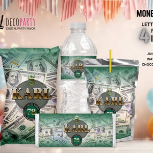 Dollar Birthday Party Decorations Pack, Money birthday kit, Money party favors pack, Money party printable
