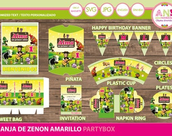 Kit imprimable de la ferme Zenon, Zenon. Zenon Farm 20 Digital Items, Kit imprimable de fête d’anniversaire Zenon Farm, ferme de fête zenon, fichiers numériques