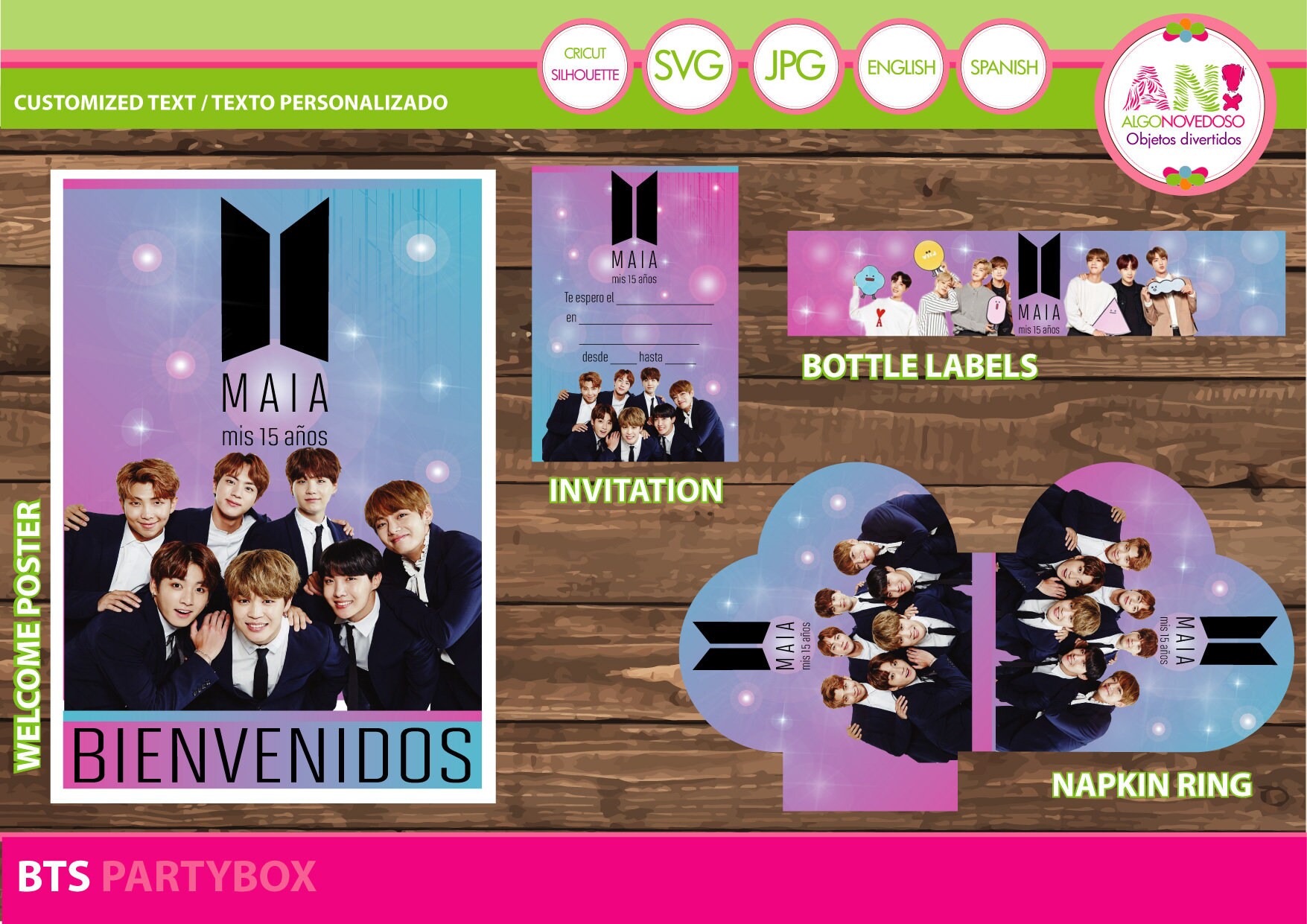 BTS digital printable KPop party kit decorations Banner | Etsy España