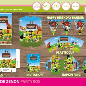 Zenon Farm Printable custom kit. Party set. Zenon farm party bithday, Zenon party set, ready to print.