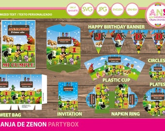 Zenon Farm Printable custom kit. Party set. Zenon farm party bithday, Zenon party set, ready to print.