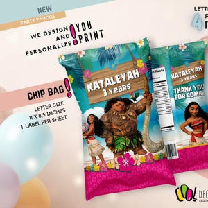 Moana Birthday Party Decoration Bundle, Moana party, Moana party supplies, Moana party kit, Moana printable birthday decoration imagen 3