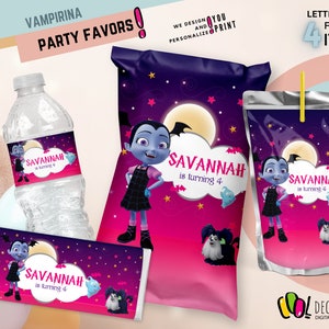Vampirina Party Favors, Vampirina Theme , Birthday Party Decor, Party Pack, Capri Sun, Chip Bag Labels, GIRLS BIRTHDAY