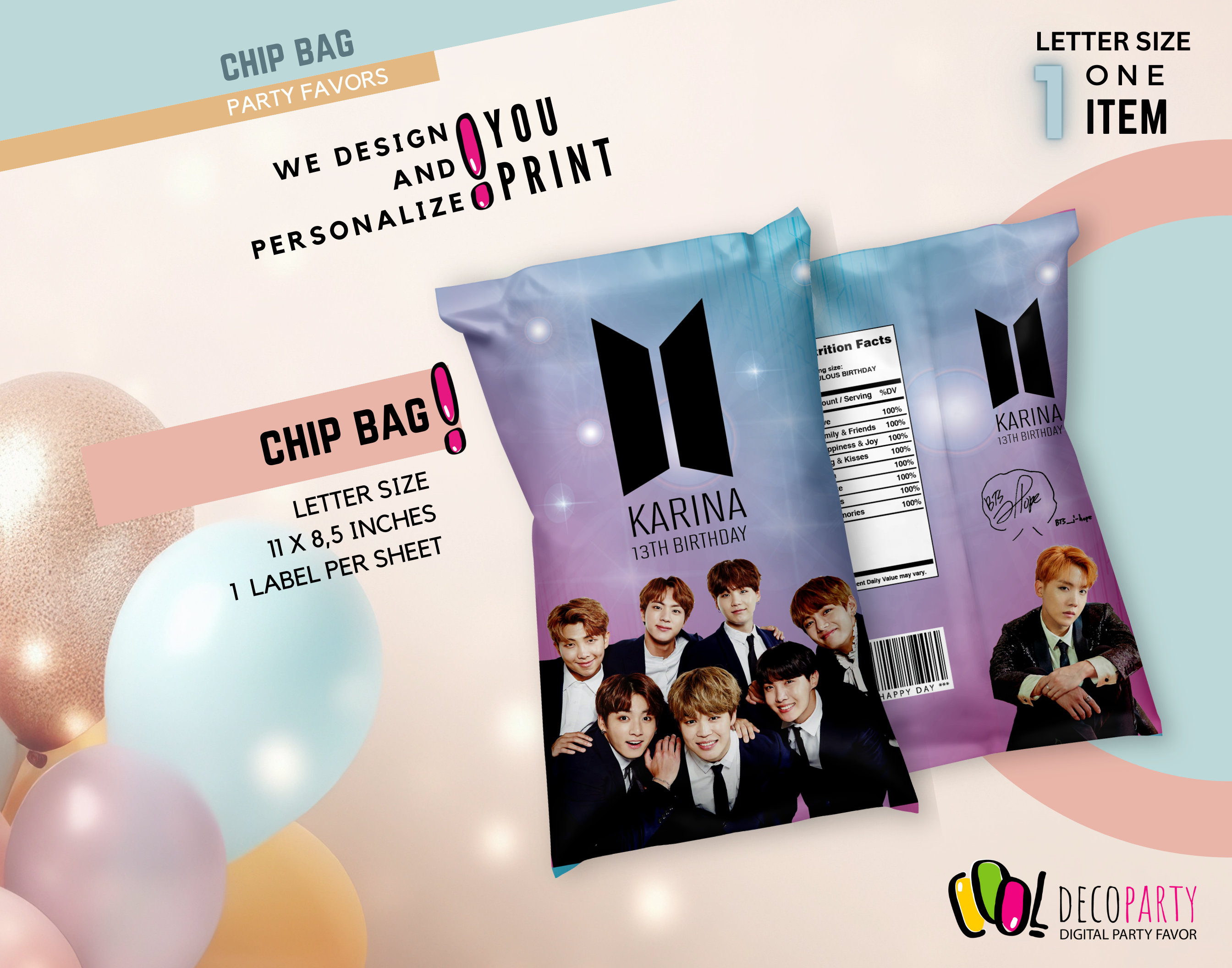 Kpop Chip Bag Printable - Etsy
