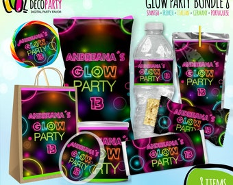 Glow Birthday Party Favors Bundle, Glow Custom Party Decor, Let's Glow party Favors, Glow Custom Party, Glow Neon Party, Neon glow party