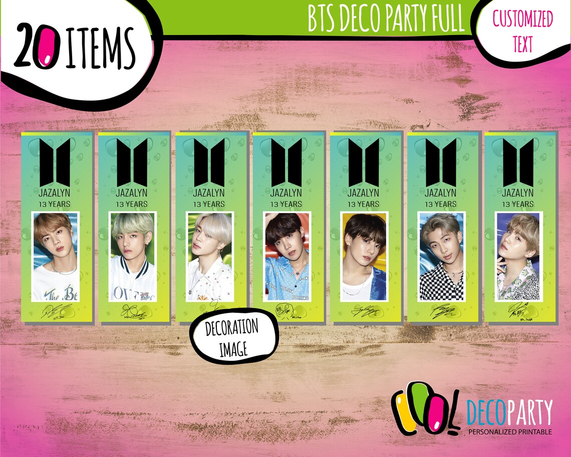BTS kpop Party Digital Package Kpop Kpop Bts birthday BTS Etsy