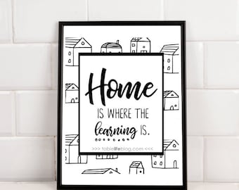 Home Is Where the Learning Is Homeschool Room Print