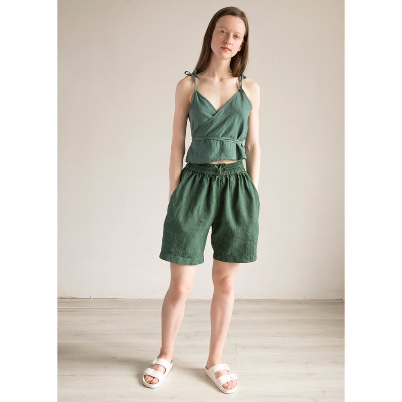 70 colorsWrap Linen topWrap Women blouseLinen clothingWomen clothingOrganic linen