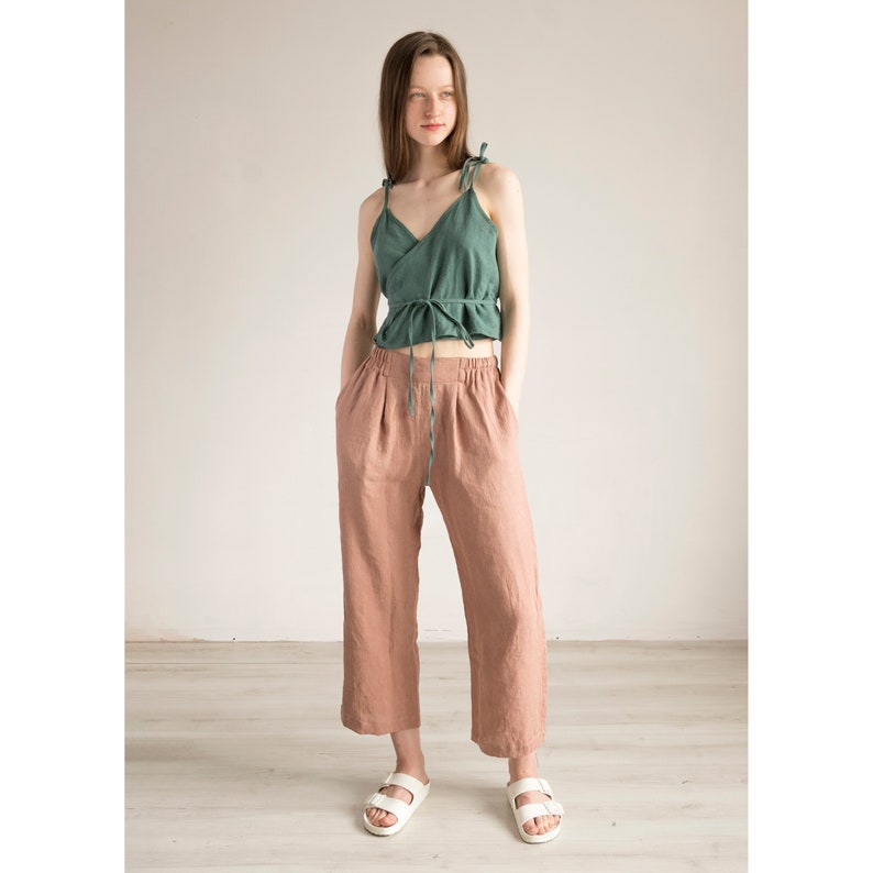 70 colorsWrap Linen topWrap Women blouseLinen clothingWomen clothingOrganic linen