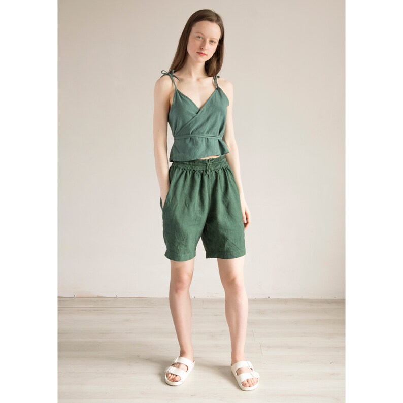 70 colorsWrap Linen topWrap Women blouseLinen clothingWomen clothingOrganic linen
