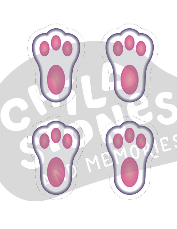 Easter Bunny Footprints Digital Downloads Easter Basket Etsy