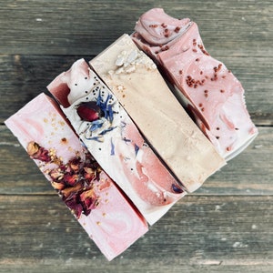 4 Pack Artisan Handcrafted Soaps Gift Box 2 / Handmade Soap / 80% Organic / Plant Based / gift for her / shipping included / Mothers Day