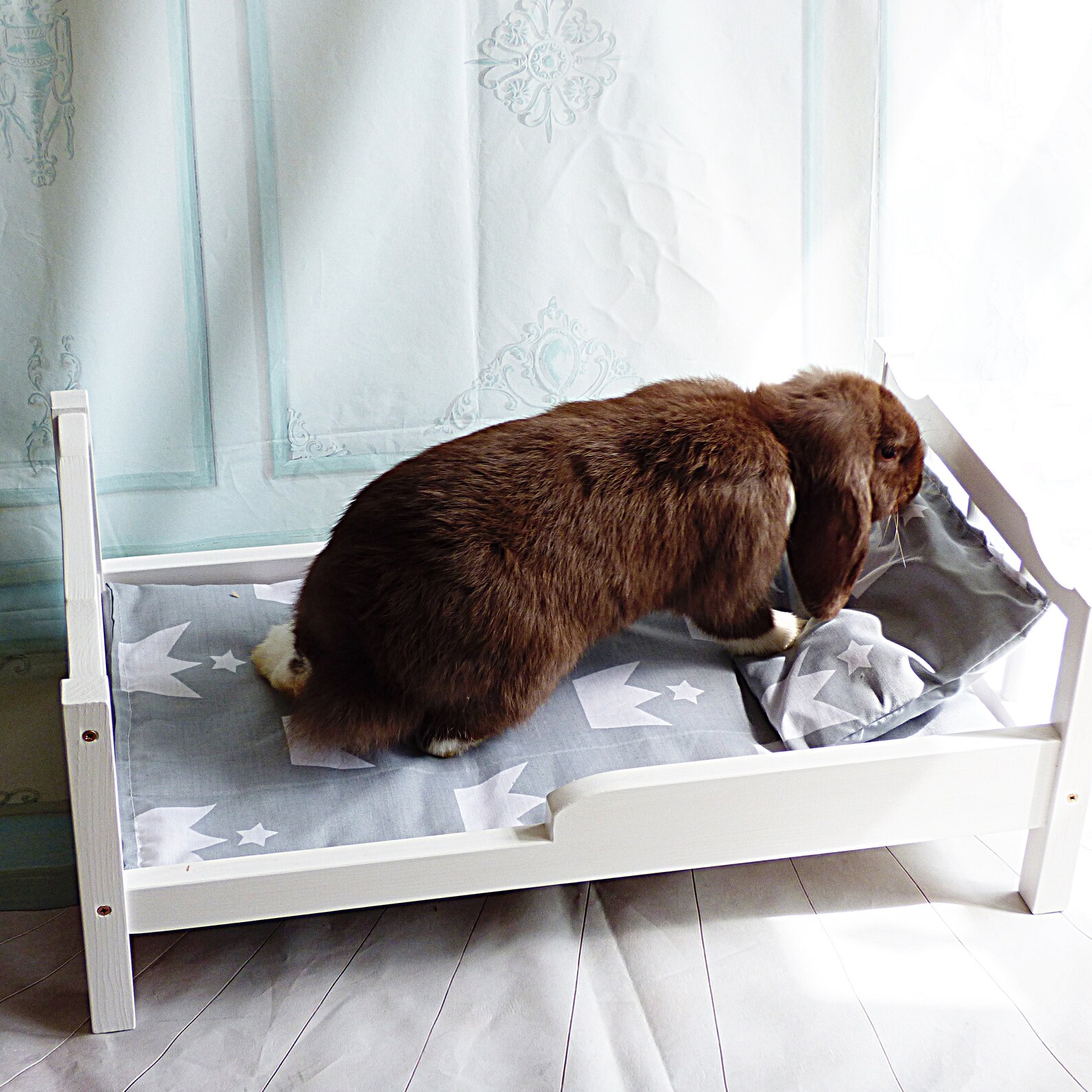 Bed for a rabbit Bunny accessories Bunny wood Bed Rabbits Etsy