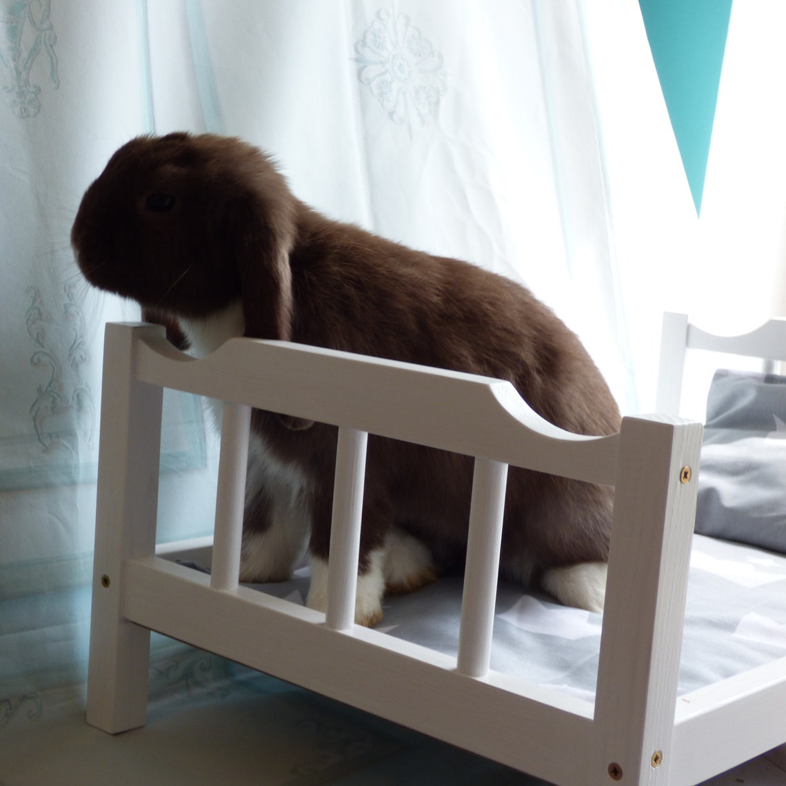 Bed for a rabbit Bunny accessories Bunny wood Bed Rabbits Etsy