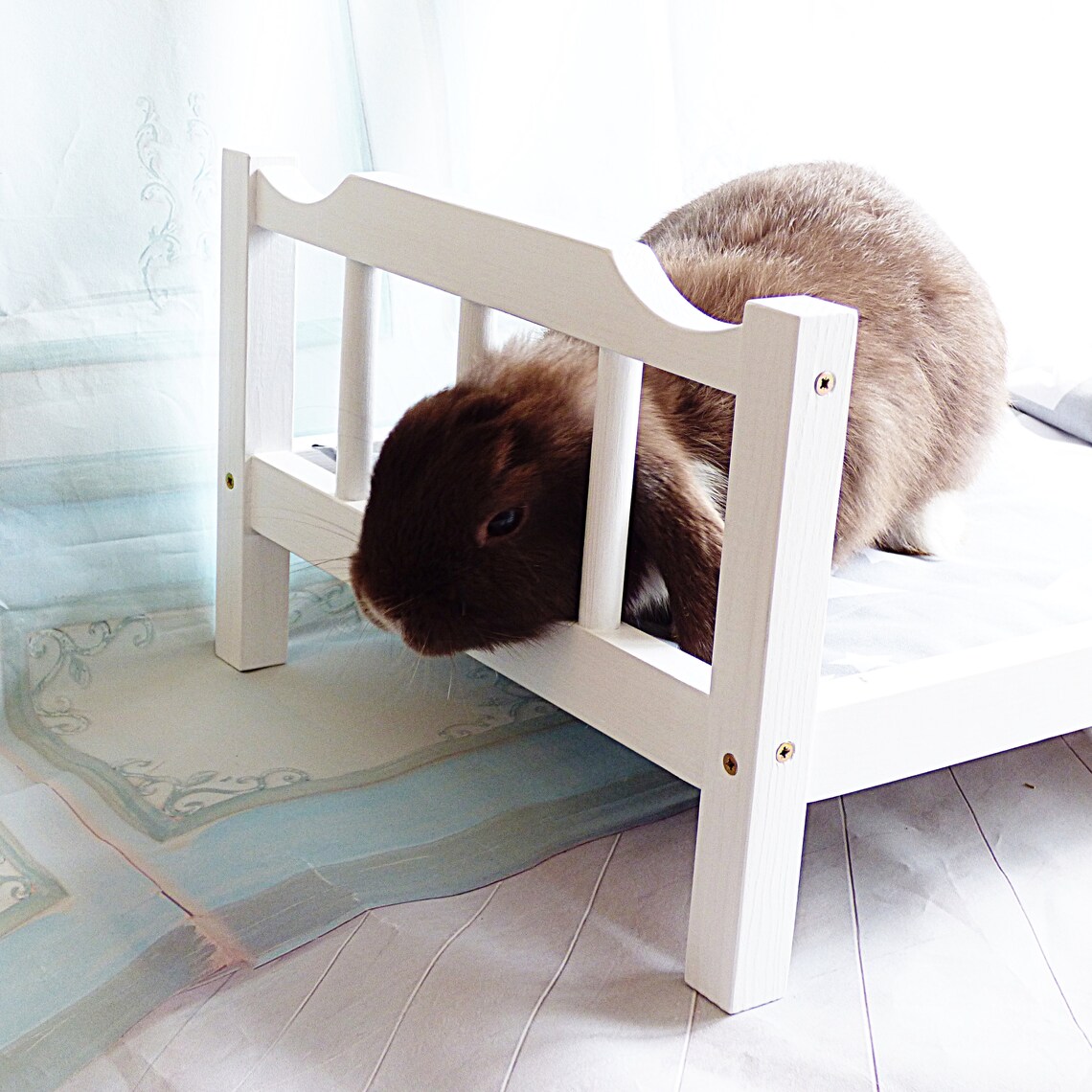 Bed for a rabbit Bunny accessories Bunny wood Bed Rabbits Etsy