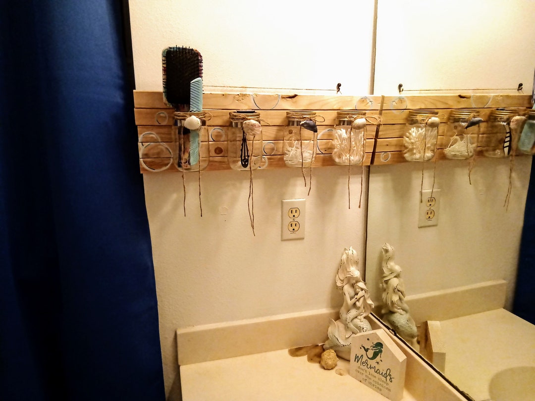 Bathroom Organizer--mason Jar Organizer--usable Decor --custom ...