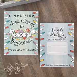 2-Pack Paperback Workbook/Notebook- Simplified Hand Lettering for Kids and Beginners Workbook- Extra Practice Pages in Companion Notebook