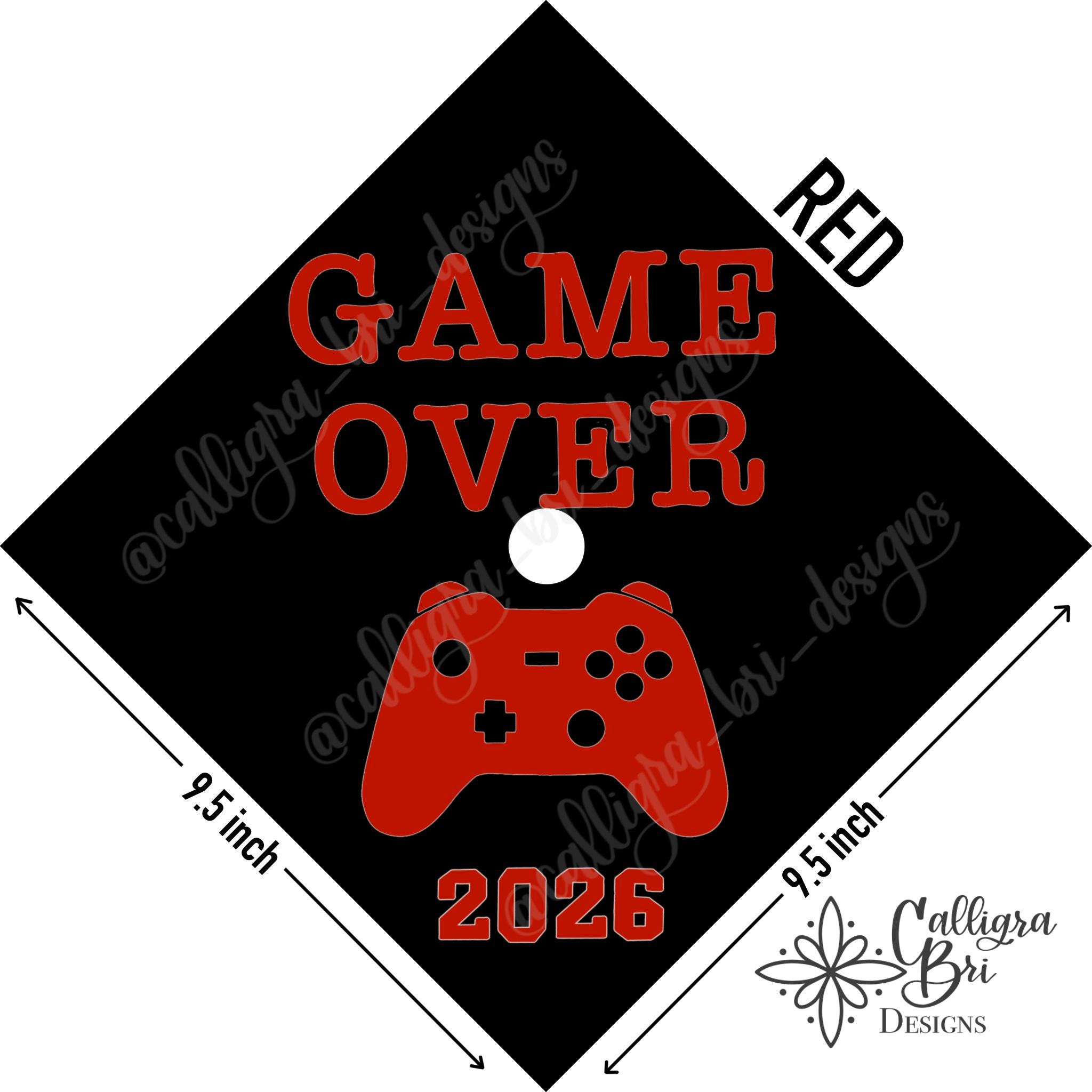 Gaming Grad Cap Game Over- Grad Cap Topper Graduation Gift Tassel Custom Quote ...