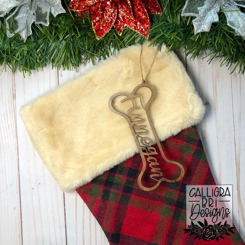 Bone Puppy Dog Stocking Decoration Animal name Tag Custom Name Gift Personalized Christmas Stocking Name Pet pets Animal Name
