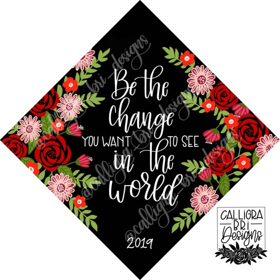 Grad Cap Topper Graduation Gift Tassel Custom Grad Quote Grad Etsy