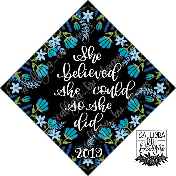 Grad Cap Topper Graduation Gift Tassel Custom Grad Quote Grad Etsy