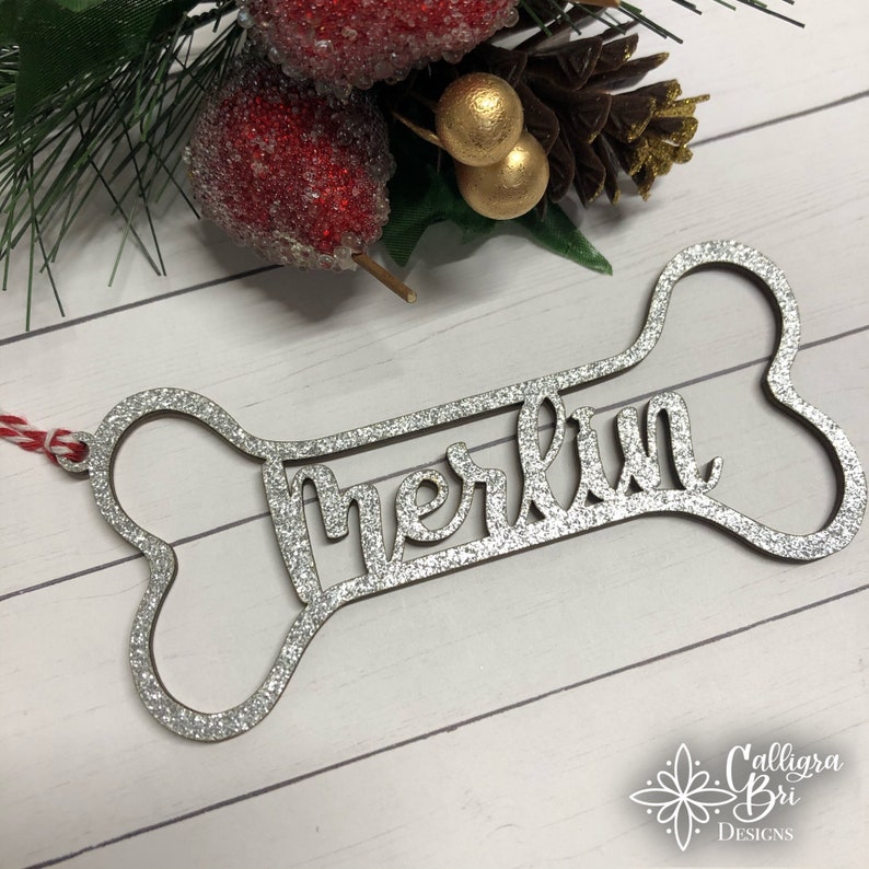 Bone Puppy Dog Stocking Decoration Animal name Tag Custom Name Gift Personalized Christmas Stocking Name Pet pets Animal Name