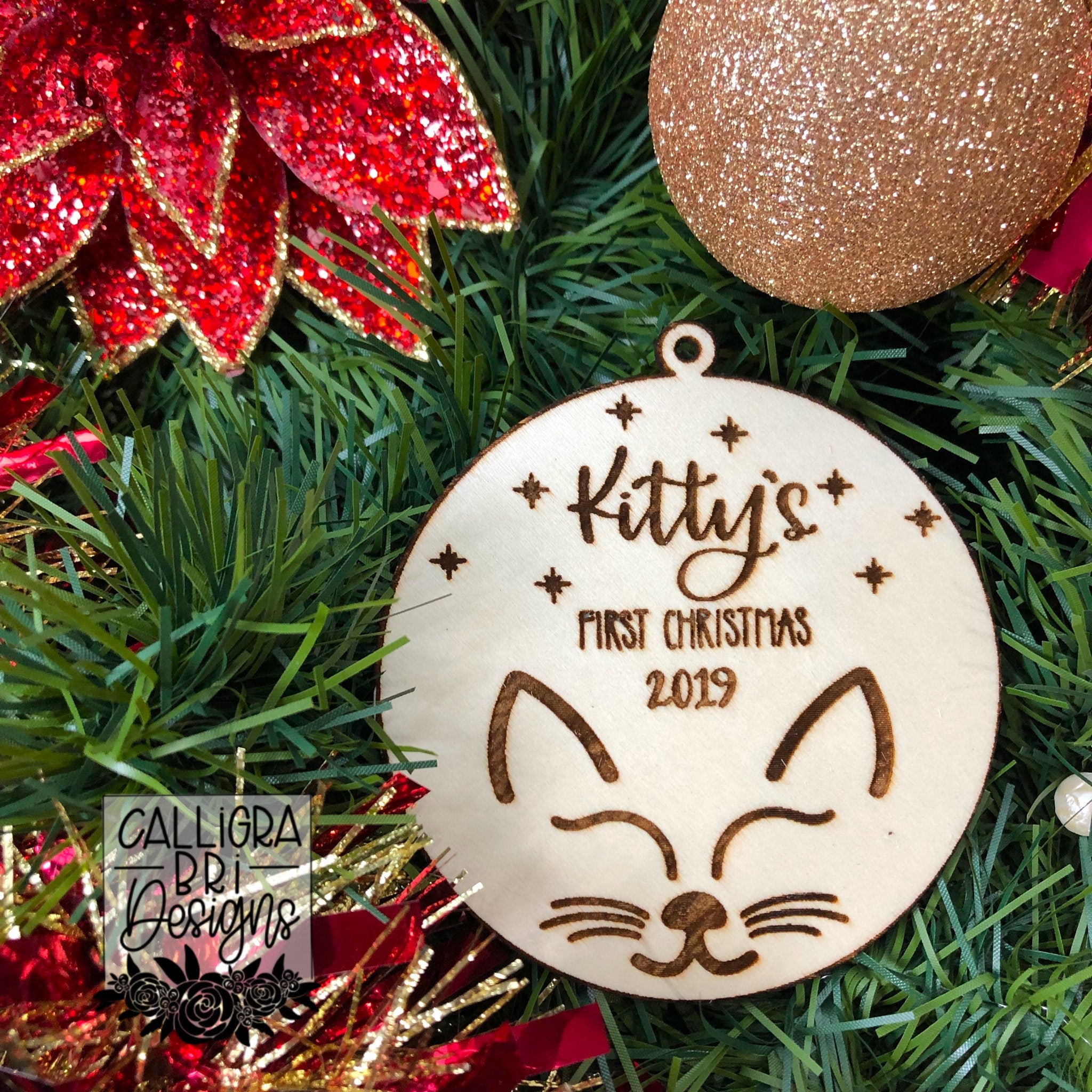 Kitten ornament Decoration Name Tag Custom Name Tag Gift Tag | Etsy