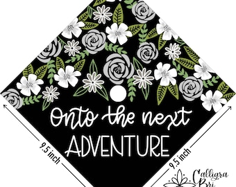 Grad Cap Topper Graduation gift Tassel custom grad quote grad cap decoration accessory Grad Onto the Next Adventure