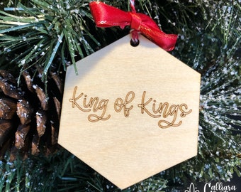 Names of Christ Ornament Set— Jesus Christ Christmas Tree Wooden Ornaments True Meaning of Christmas Simple Minimalist