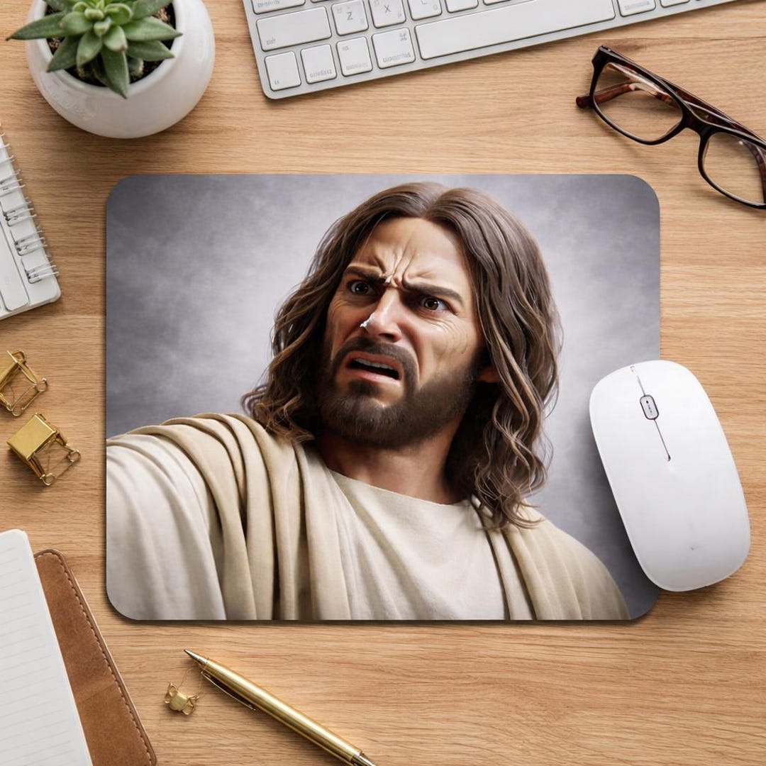 Jesus Mouse For Computer Funny Jesus Meme Desk Office Mouse Pad - Etsy