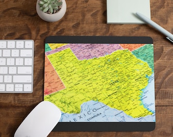 Texas Map Mouse Pad: Non-Slip Neoprene Desk Accessory