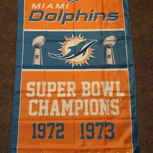 Miami Dolphins super bowl championship banner flag