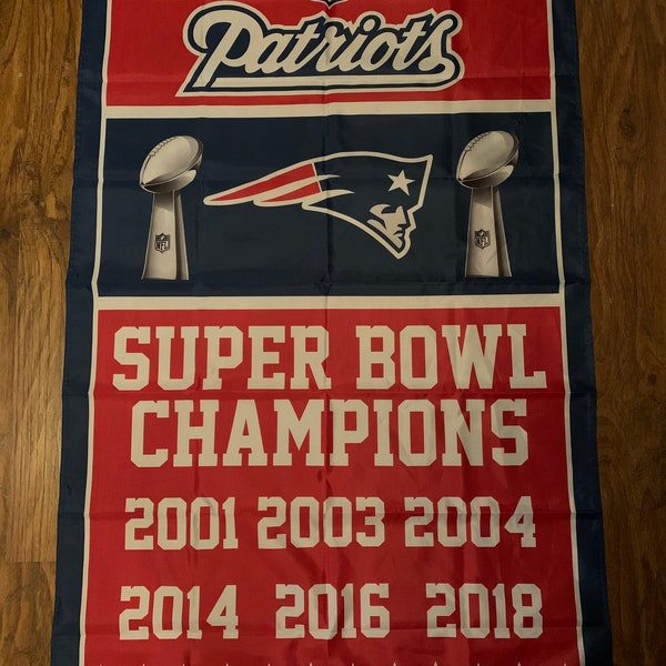 New England Patriots super bowl championship banner flag