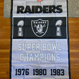 Las Vegas Raiders super bowl championship banner flag