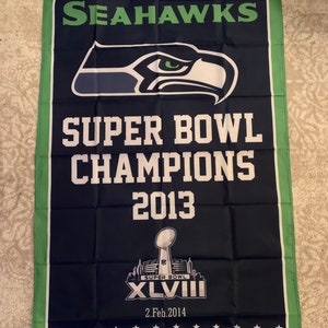 Seattle Seahawks Super Bowl XLVII Championship Banner Flag
