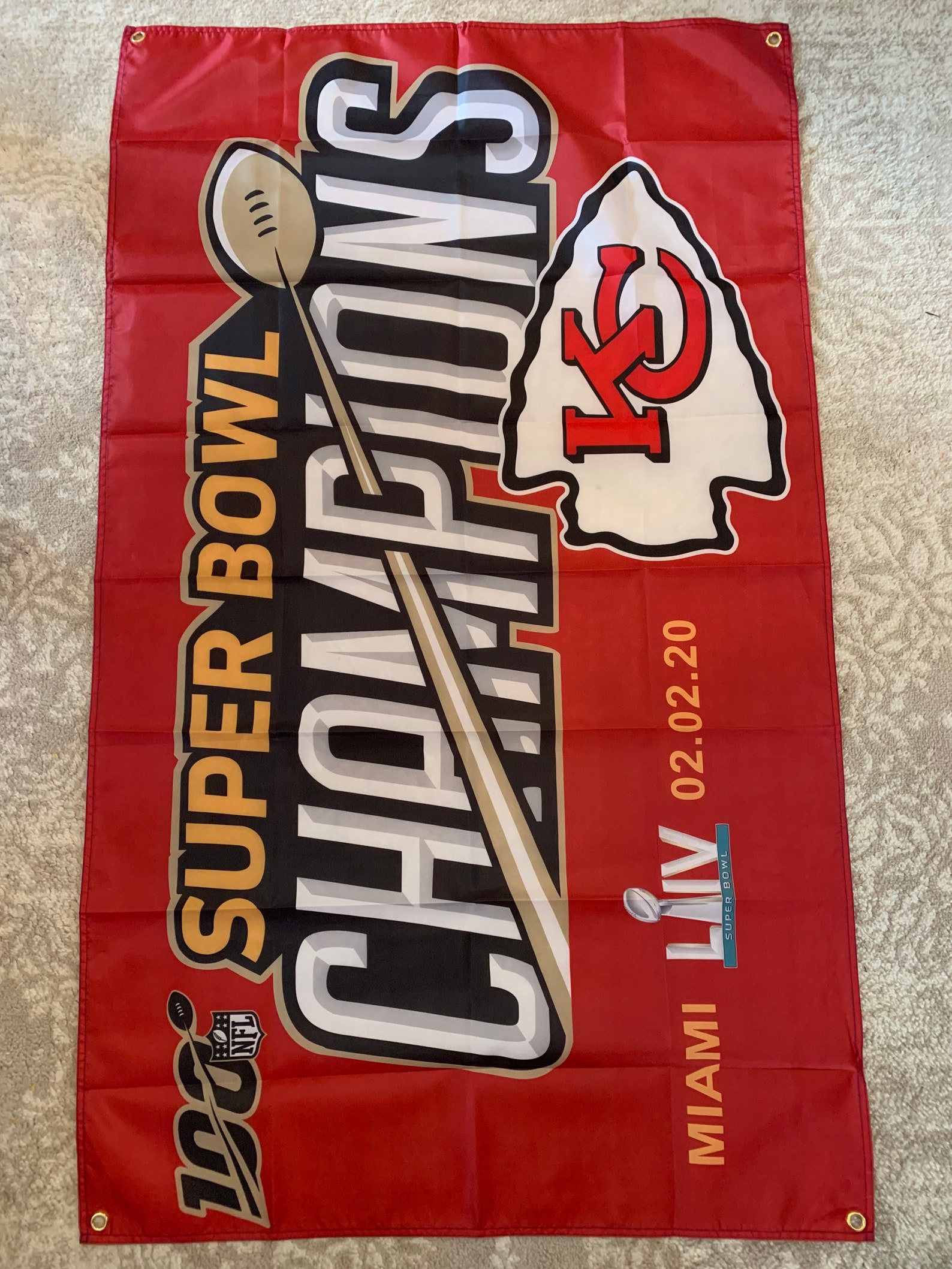 Kansas City Chiefs Super Bowl LIV Championship Flag Banner Etsy