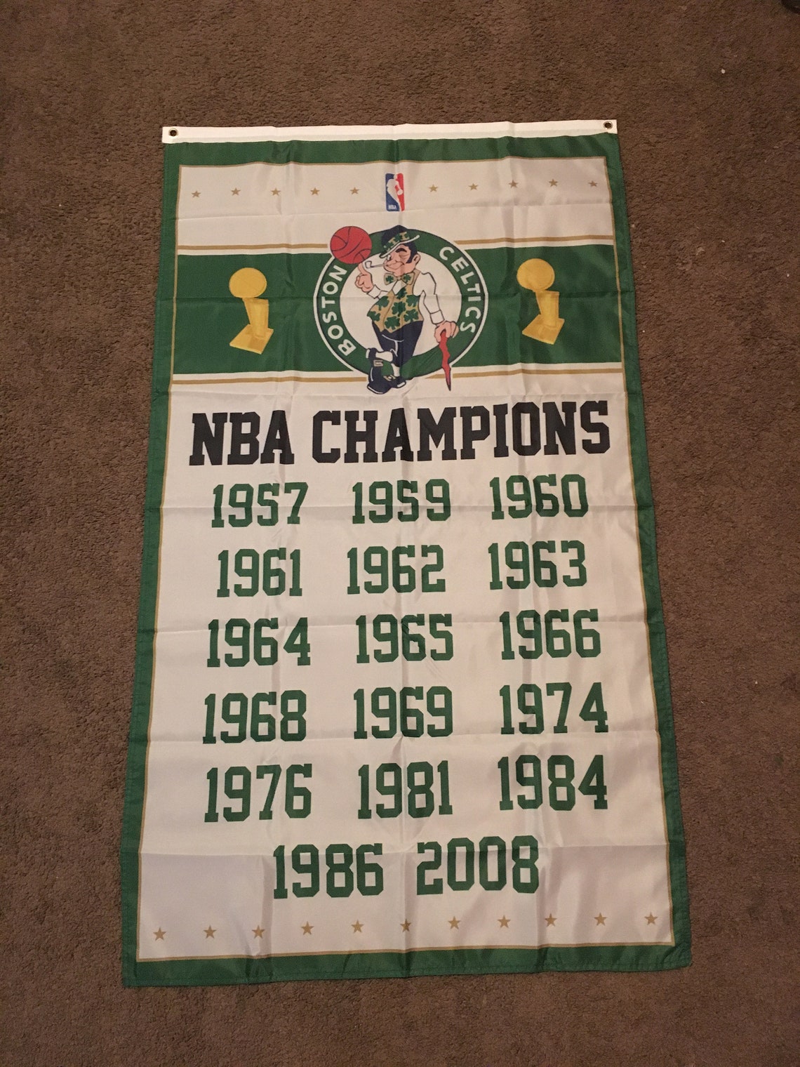 Boston Celtics NBA Championship Banner Flag Etsy