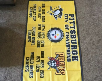 Pittsburgh City of Champions Banner Flag Pirates Steelers Penguins