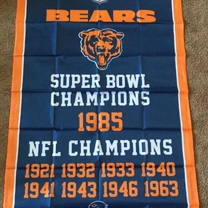 Chicago bears super bowl championship banner flag