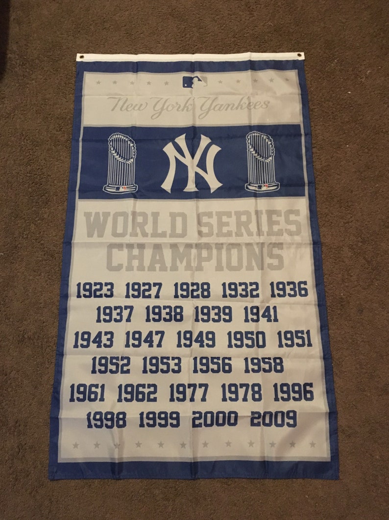 New York Yankees World Series Championship Banner Flag Etsy