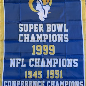 Los Angeles Rams super bowl championship banner flag