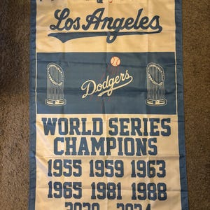 Los Angeles Dodgers World Series Championship Banner Flag