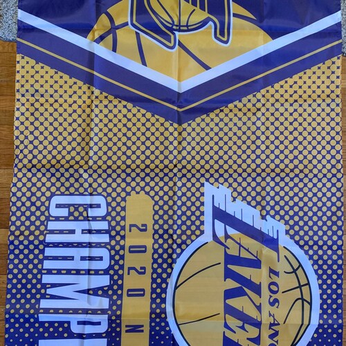 Los Angeles Lakers NBA Championship Banner Flag Etsy