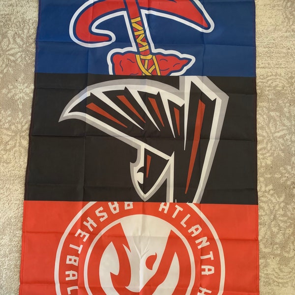 Atlanta Hawks Falcons Braves banner flag