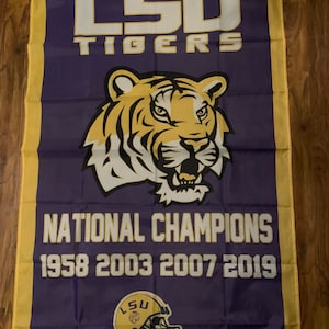 LSU Tigers NCAA National Championship Banner Flag